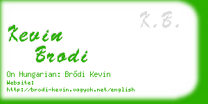 kevin brodi business card